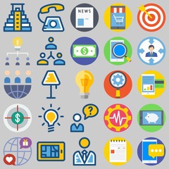 icon set about Marketing. with note, news and phone