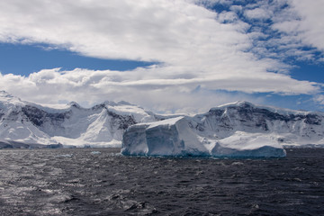 Antarctic landscape with iceberg