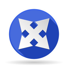 Obraz premium Arrows icon. Blue round sign with shadow