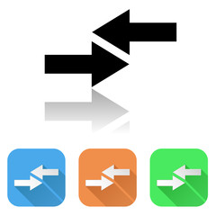 Arrows icon. Colored set of right and left arrow symbols