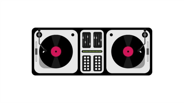 DJ console in flat design