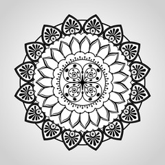 mandala monochrome decoration icon vector illustration design
