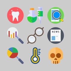 icon set about Medical. with thermometer, sunglasses and skull