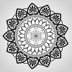 mandala monochrome decoration icon vector illustration design