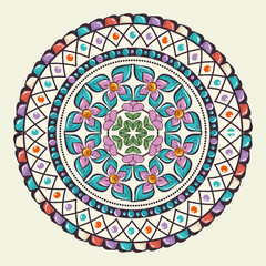 color mandala decorative icon vector illustration design