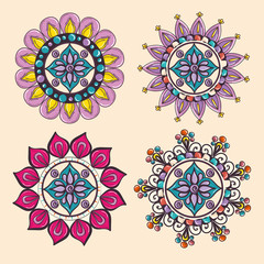 color mandala pattern background vector illustration design