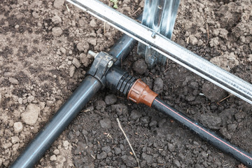 New drip irrigation system in greenhouse