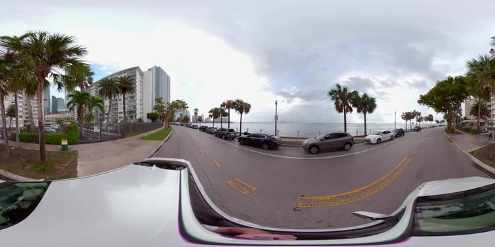 360 virtual reality footage Brickell Bay Drive driving plates motiontour
