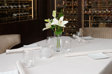 Place setting in a restaurant