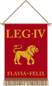 Vector standard of Legio IIII Flavia Felix on white background