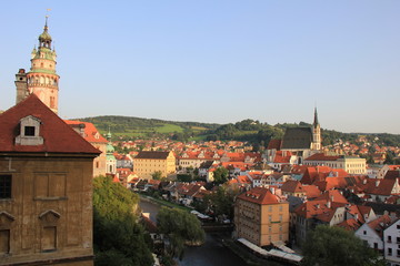 Obraz premium City Cesky Krumlov during the sunset.