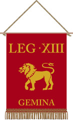 Vector standard of Legio XIII Gemina on white background
