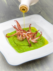 peas soup with squid tentacles