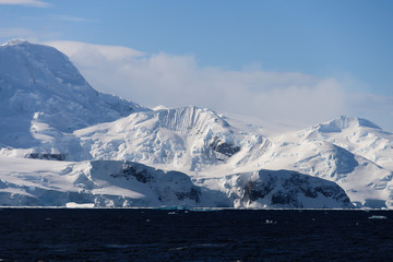 Antarctic landscape with iceberg