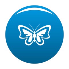 Unusual butterfly icon vector blue circle isolated on white background 