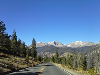 Road Through Scenic Rocky Mountains in Colorado