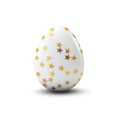Gold and white pattern luxury easter egg. 3D Rendering