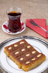 Turkish Dessert sambali, sambaba or sam tatlisi served
