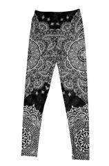 Black and white pants for yoga. Isolate on white