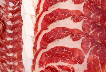 Hamon, meat into a close-up slicing