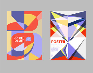 Vector geometric backgrounds with trendy abstract shapes. For cover, poster or brochure.