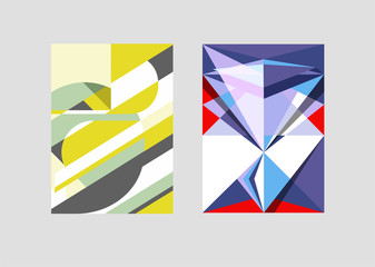 Vector geometric backgrounds with trendy abstract shapes. For cover, poster or brochure.