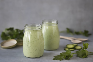 Green organic smoothies.