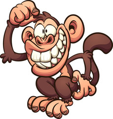 Cartoon monkey scratching its head. Vector clip art illustration with simple gradients. All in a single layer.  © Memoangeles