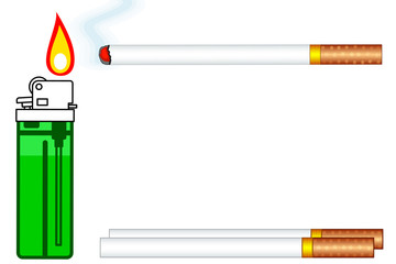 Cigarette and gas lighter