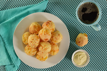 Cheese breads on breakfast table