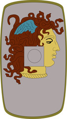 Vector shield of Legio I Minervia on white background