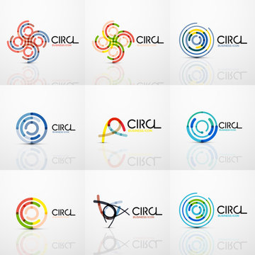 Set of line circles logos