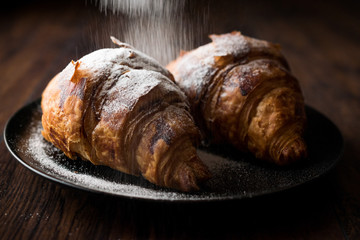 Croissants Sprinkled with Powdered Sugar