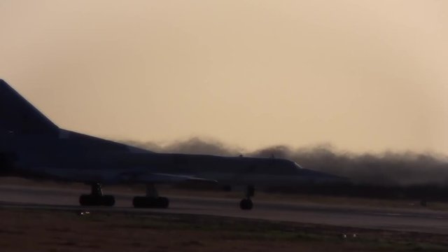 Tu-22M3 was taxiing on runway