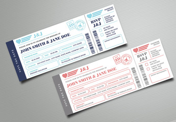 Boarding Pass Wedding Invitation Ticket
