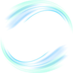 Abstract blue swirl circle on white background. Vector illustration for you modern design. Round frame or banner with place for text.