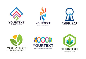 Collection of Abstracts logo. Set of vector symbol logos and icons for business or organisation. Abstract and colorful - Vector logo template