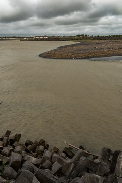 Brown river viewed near shoreline