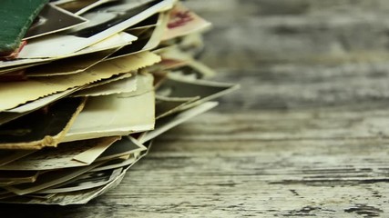 Album and old photos. Memory in an old photo