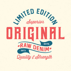 Original Raw Denim - Tee Design For Print