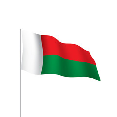Madagascar flag, vector illustration