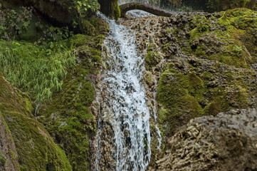 Part of the Krushuna waterfall cascade of river Proinovska near village Krushuna, Bulgaria 