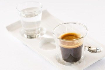 espresso on the white