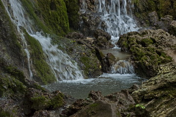 Obraz premium Part of the Krushuna waterfall cascade of river Proinovska near village Krushuna, Bulgaria