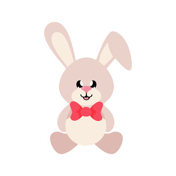 cartoon cute bunny sitting with tie