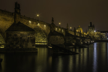 Fototapeta premium Night view on Prague historic centre