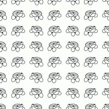 vector seamless pattern cute turtule Doodle