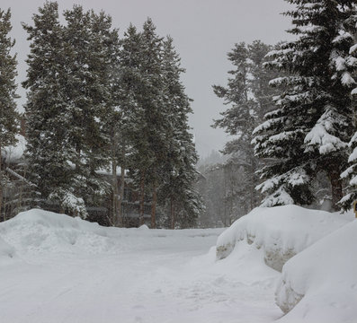 Snow Falling On Breckenridge Colorado.