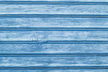 Blue wooden desks pattern background.