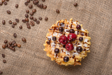 waffle cookies and coffee